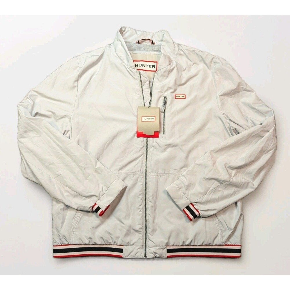 Hunter Brand Moorgate Bomber Jacket Light Gray Men's Size Large NWT